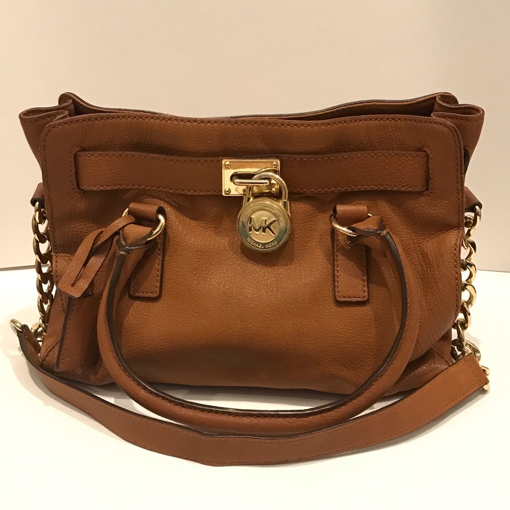 Michael Kors Hamilton Medium Tote Bag Luggage Gold